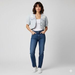 Vintage 80s switch USA denim cropped top size M